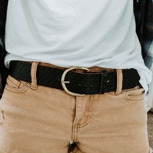 Vintage Woven Gold Buckle Belt Trendy 32